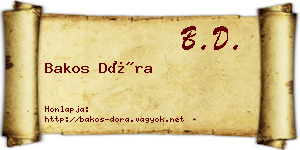 Bakos Dóra névjegykártya