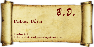 Bakos Dóra névjegykártya